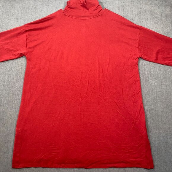 J.Jill Luxe Supima High-Low Turtleneck Tunic Maroon Long Sleeve Womens Size L - Picture 2 of 11